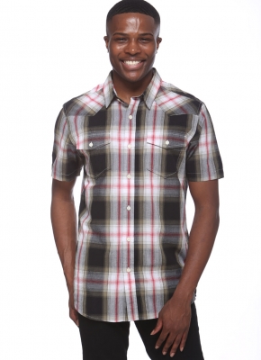 Elevani Mens SSleeve Western Check